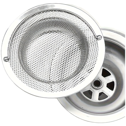 1pc of stainless steel sink filter with handle - rust-proof and mesh filter, suitable for kitchen and bathroom sinks, 201 stainless steel, prevents clogging easily without effort, perfect for draining vegetables and fruits, k
