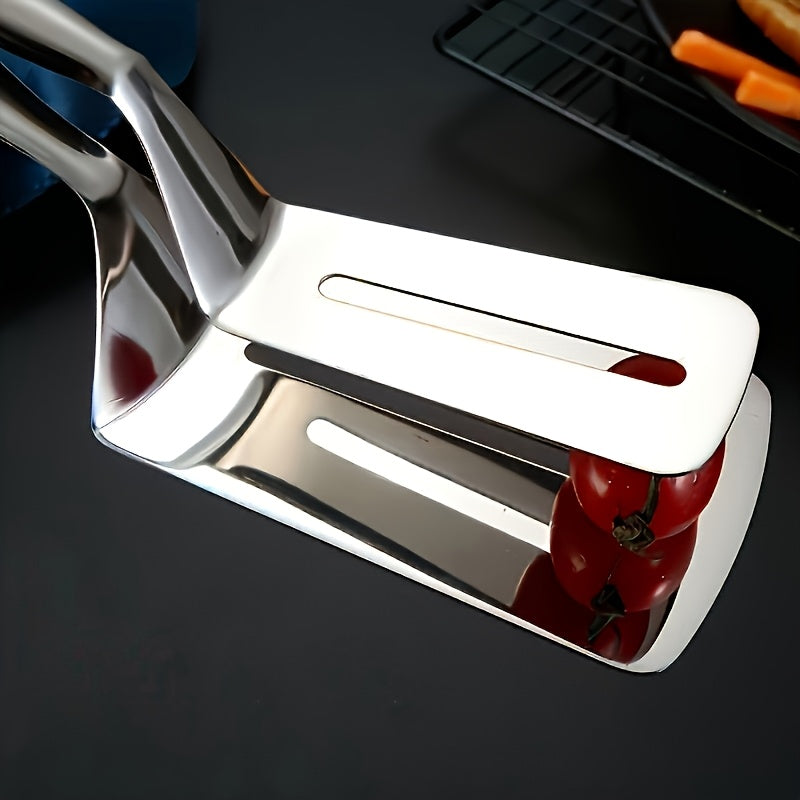 Stainless Steel Spatula 2-in-1 Multifunctional Kitchen Utensil Set with Magnetic Handle, Can Be Used for Frying, Flipping and Grasping - Includes Fish Spatula and Pancake Spatula, 1 Set