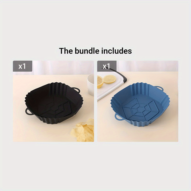1pc Reusable Silicone Air Fryer Liner - Non-Stick, Foldable Baking Pan with Handle, Heat-Resistant Round Fryer Mat for Healthy Cooking, Food-Safe Kitchen Accessory, Air Fryer Accessories