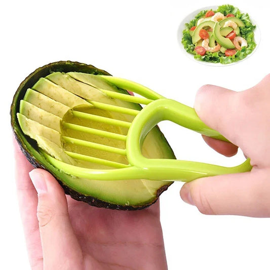Fatiador 3 em 1 /cortador de frutas plástico /  utensílio para abacate cozinha / separador de polpa de fruta