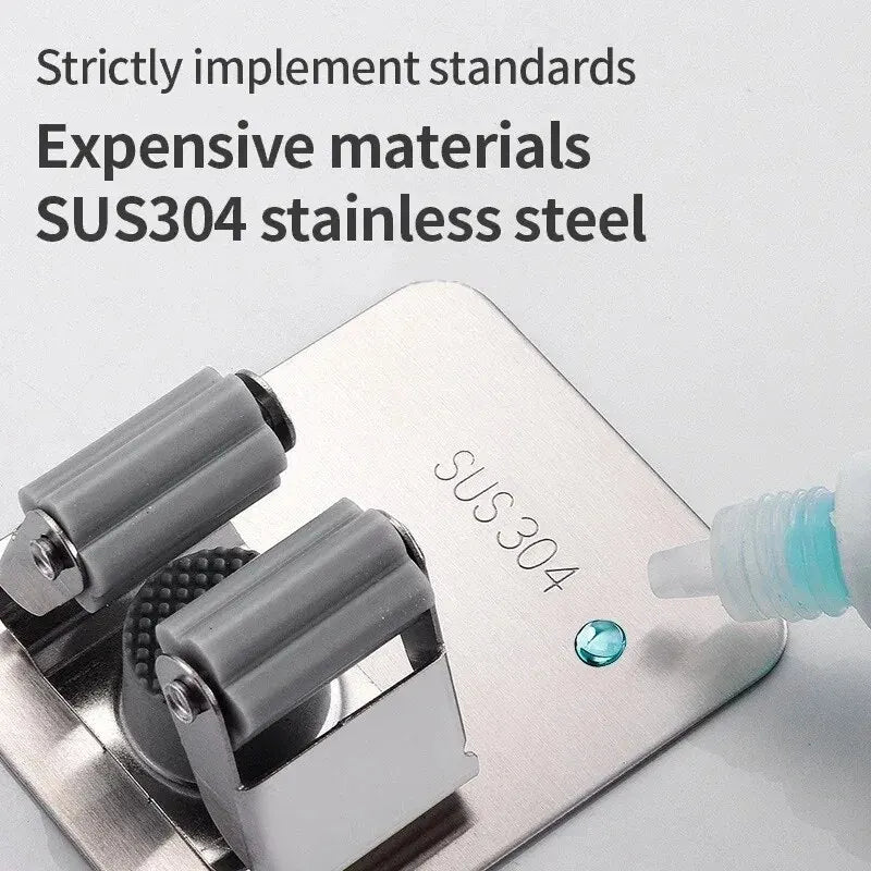 Multi-Purpose Hooks Adhesive Wall Hanging Mop Rack Broom Hanger Hook Kitchen Bathroom Organization Home Organizer Accessories 