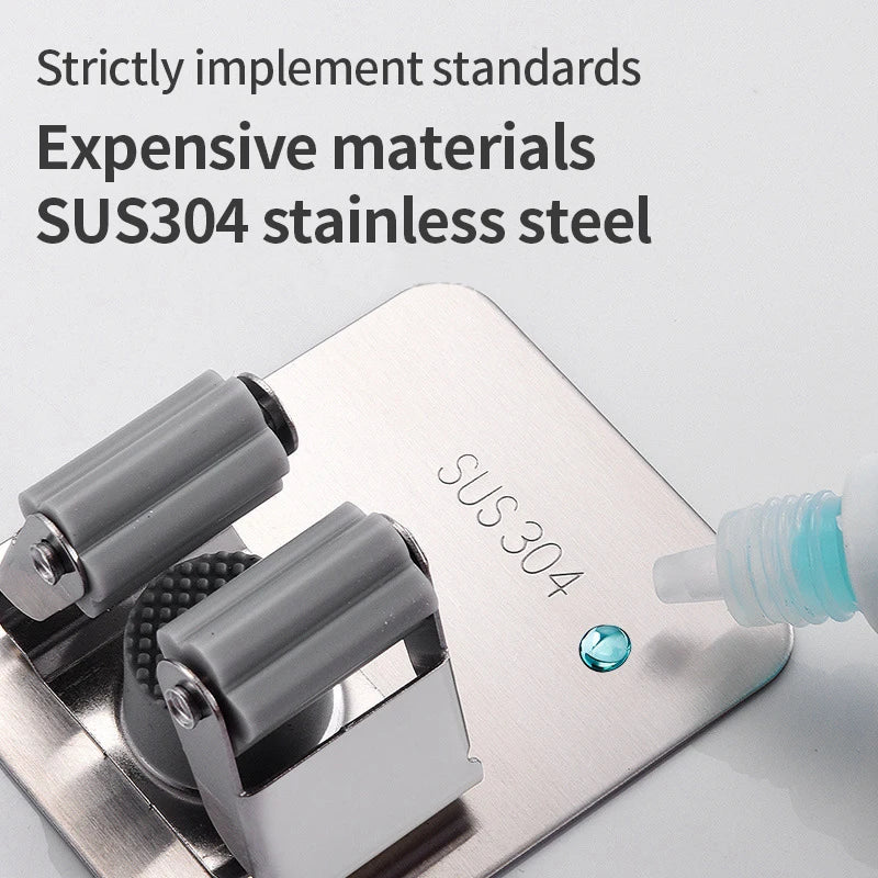 Multi-Purpose Hooks Adhesive Wall Hanging Mop Rack Broom Hanger Hook Kitchen Bathroom Organization Home Organizer Accessories 