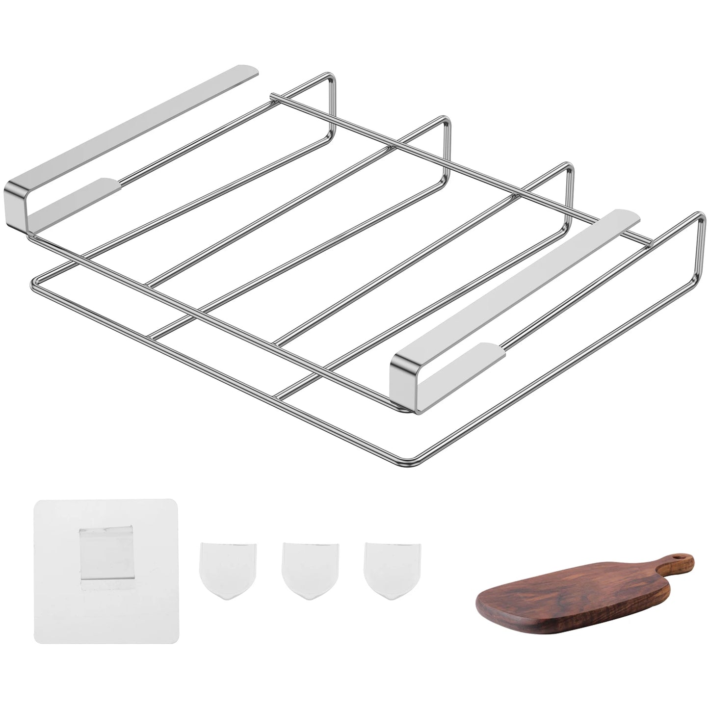 Under Cabinet Cutting Board Organizer Holder Kitchen Hanging Chopping Board Pot Lid Kitchenware Storage Rack Stainless Steel