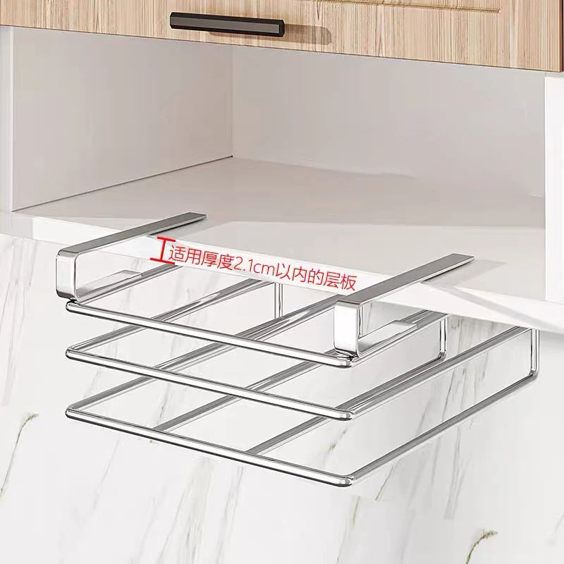Under Cabinet Cutting Board Organizer Holder Kitchen Hanging Chopping Board Pot Lid Kitchenware Storage Rack Stainless Steel