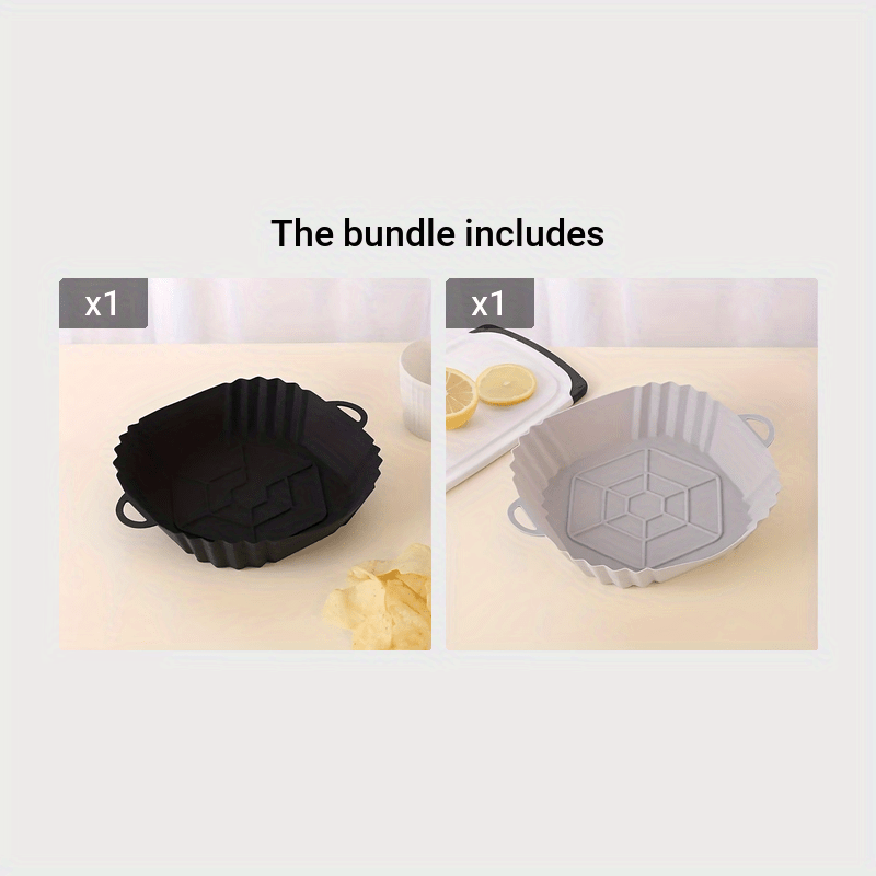 1pc Reusable Silicone Air Fryer Liner - Non-Stick, Foldable Baking Pan with Handle, Heat-Resistant Round Fryer Mat for Healthy Cooking, Food-Safe Kitchen Accessory, Air Fryer Accessories