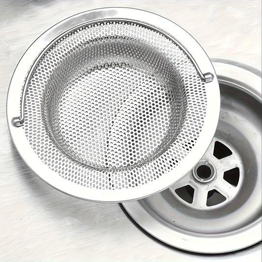 1pc of stainless steel sink filter with handle - rust-proof and mesh filter, suitable for kitchen and bathroom sinks, 201 stainless steel, prevents clogging easily without effort, perfect for draining vegetables and fruits, k