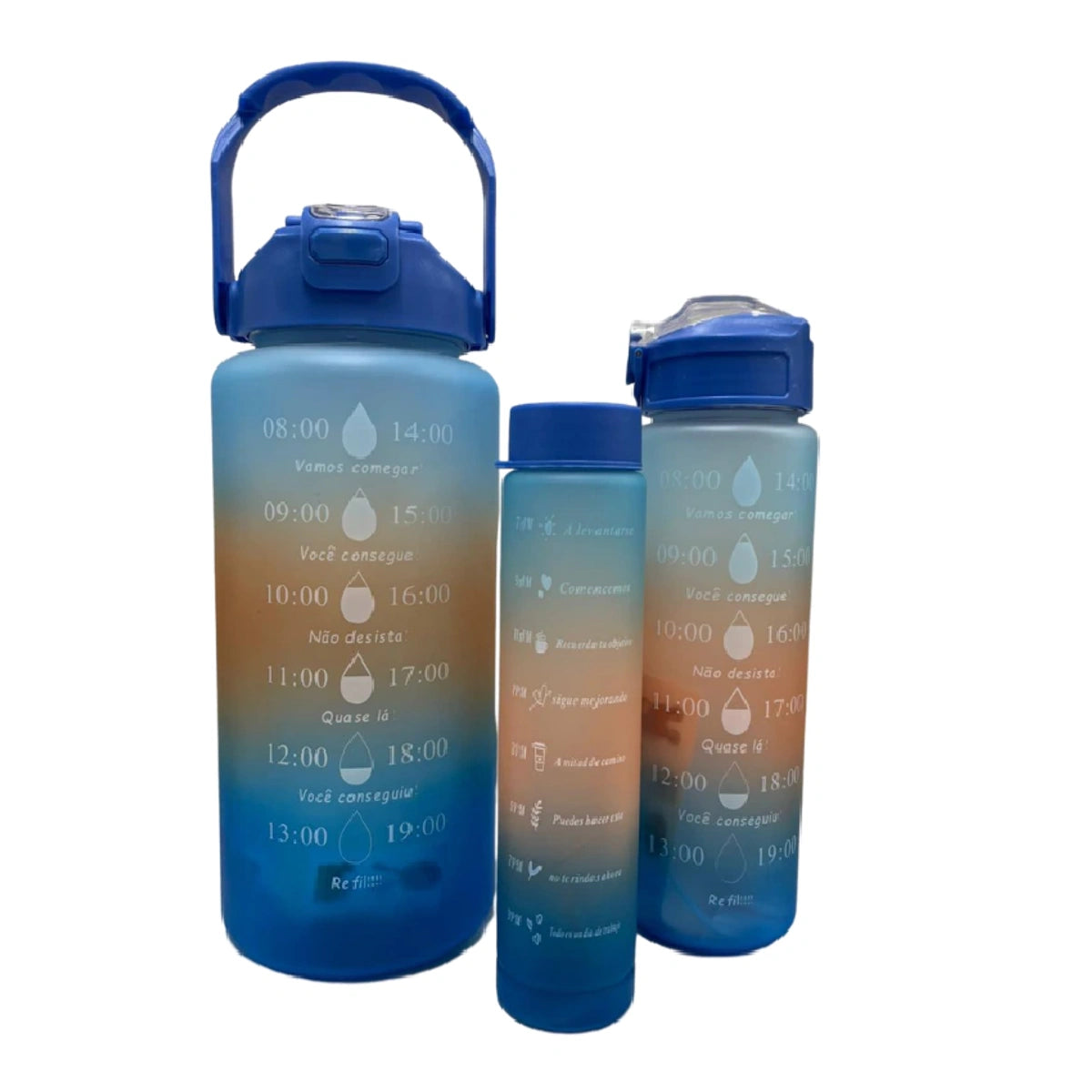 Kit 3 Garrafas Água de 300M+ 900ML+ 2000ML