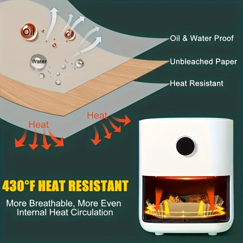 10/50/100pcs, Disposable Air Fryer Liners (16.0cm), Square Paper Air Fryer Liner Pots, Paper Basket Bowls, Baking Trays, Oven Accessories, Baking Tools, Kitchen Gadgets, Kitchen Accessories