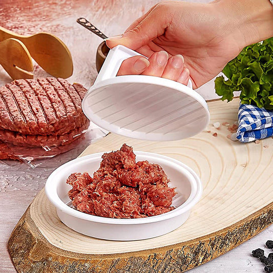 Easy-Release Burger Press Patty Maker – Perfectly Sized Hamburger Mold Rings for BBQ & Grill, Durable Polypropylene Kitchen Tool with Flip-Top Lid for Uniform Meat Patties, Practical Kitchenware, Easygrip Handle