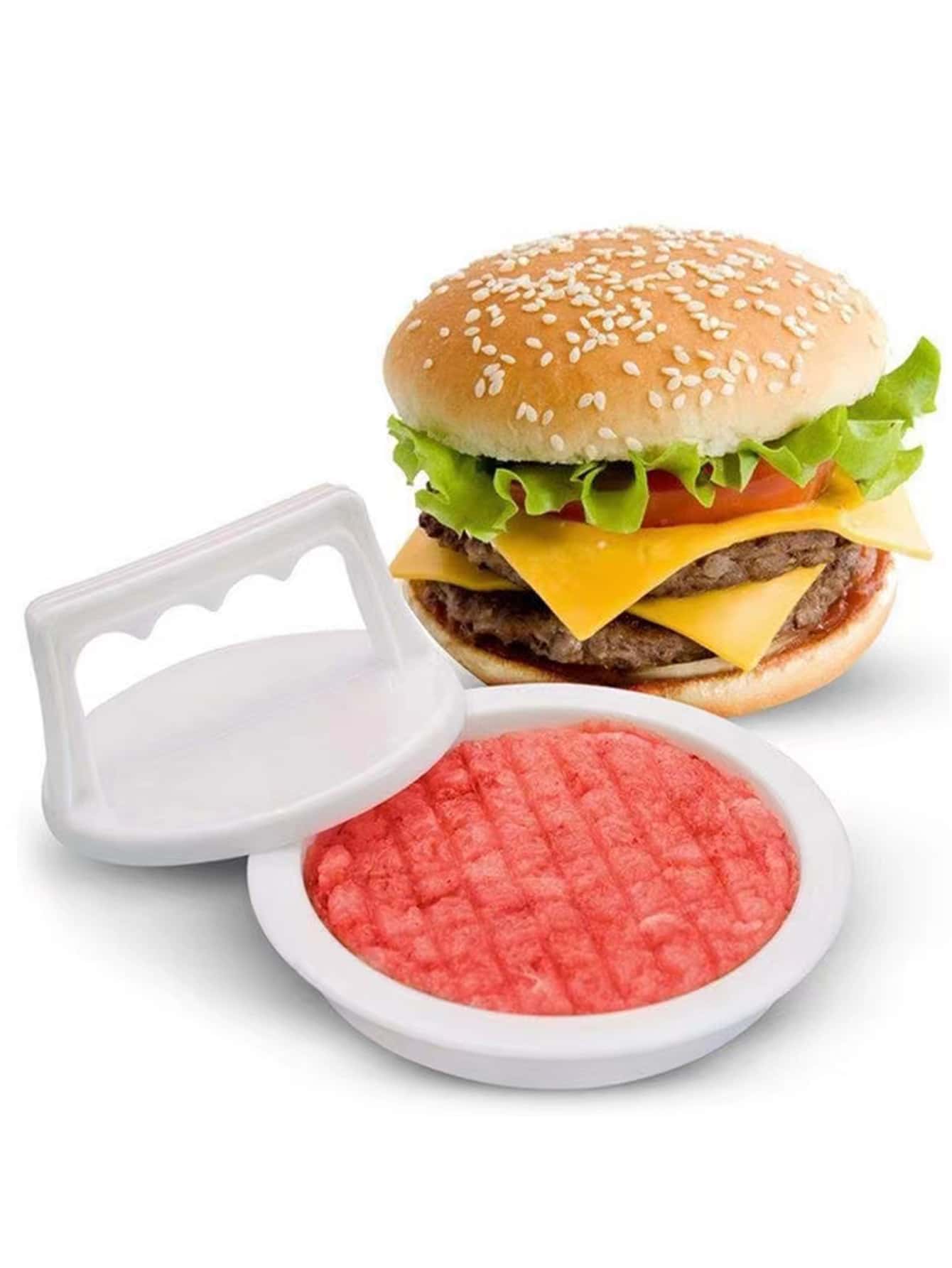 Easy-Release Burger Press Patty Maker – Perfectly Sized Hamburger Mold Rings for BBQ & Grill, Durable Polypropylene Kitchen Tool with Flip-Top Lid for Uniform Meat Patties, Practical Kitchenware, Easygrip Handle