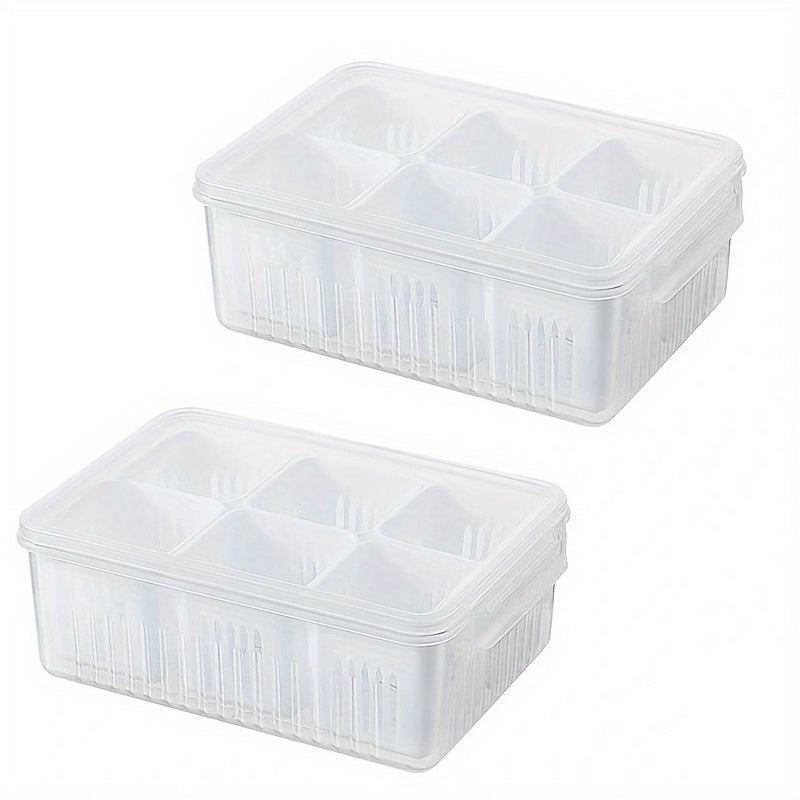 1pc Kitchen scallion storage box 6in 1 scallion ginger garlic fresh-keeping box refrigerator fruit food fresh-keeping drain box