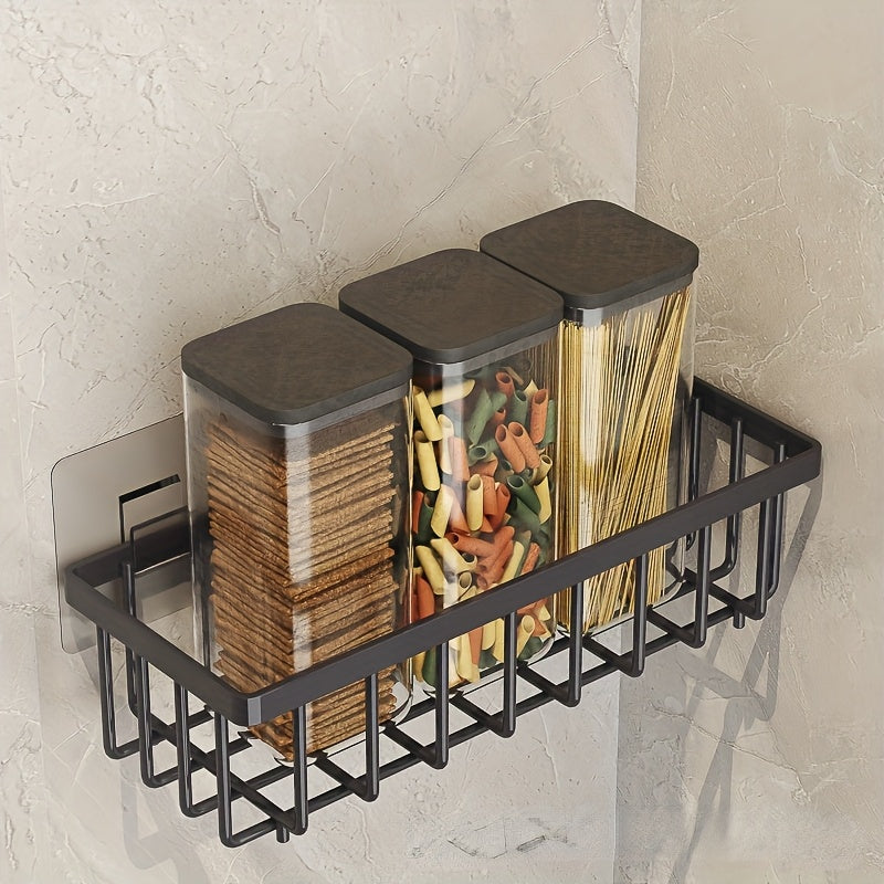 1pc Easy-to-Install Kitchen Sink Organizer Rack - No Drilling Required, Multi-Purpose Storage Shelf for Sponges, Brushes and Towels - Modern Plastic Design, Kitchen Sink Accessories, Floating Shelves