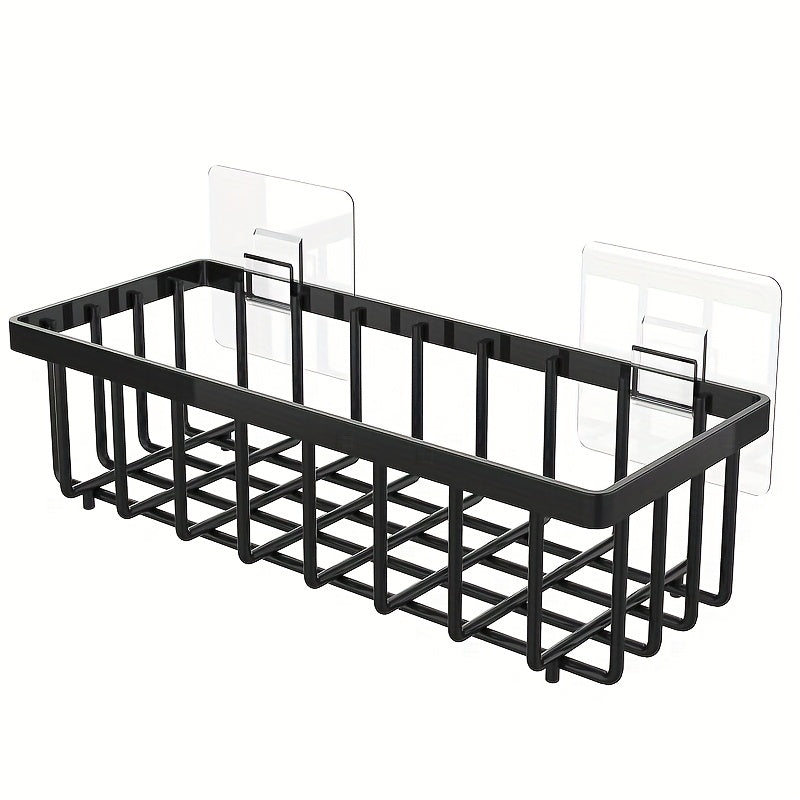 1pc Easy-to-Install Kitchen Sink Organizer Rack - No Drilling Required, Multi-Purpose Storage Shelf for Sponges, Brushes and Towels - Modern Plastic Design, Kitchen Sink Accessories, Floating Shelves