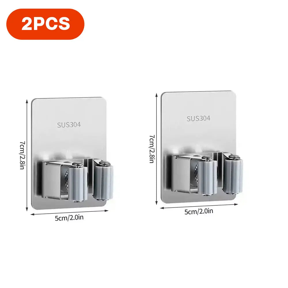 Multi-Purpose Hooks Adhesive Wall Hanging Mop Rack Broom Hanger Hook Kitchen Bathroom Organization Home Organizer Accessories ﻿