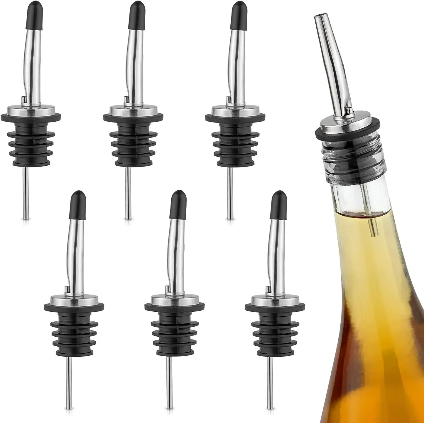 4/8/16/24 Packs Liquor Bottle Pourers for Alcohol Stainless Steal Liquor Bottle Dispensers Speed Pourers for Spirits Bottles